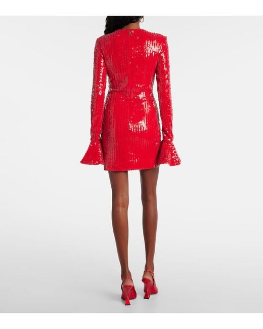 ROTATE BIRGER CHRISTENSEN Red Sequined Minidress