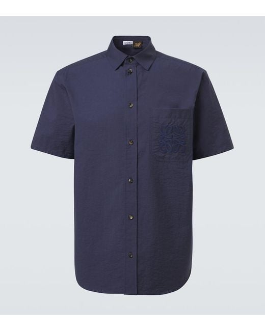 Loewe Blue Paula's Ibiza Anagram Cotton-Blend Shirt for men
