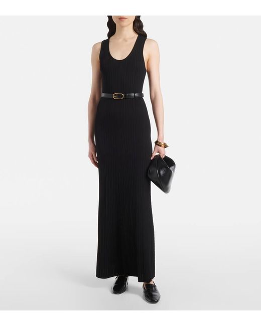 Joseph Black Ribbed-Knit Maxi Dress
