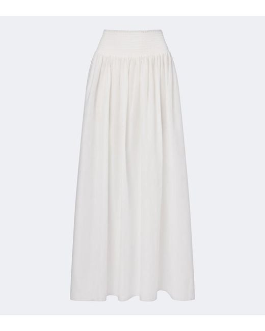 Montce White Millie Cotton Poplin Maxi Skirt
