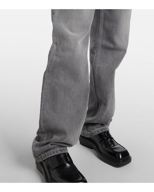 Re/done Gray High-Rise Straight Jeans