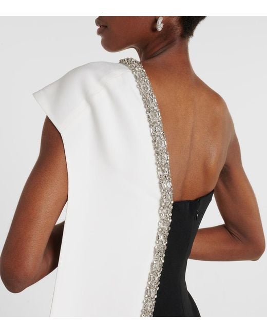 Roland Mouret Black Verzierte Robe Aus Crepe