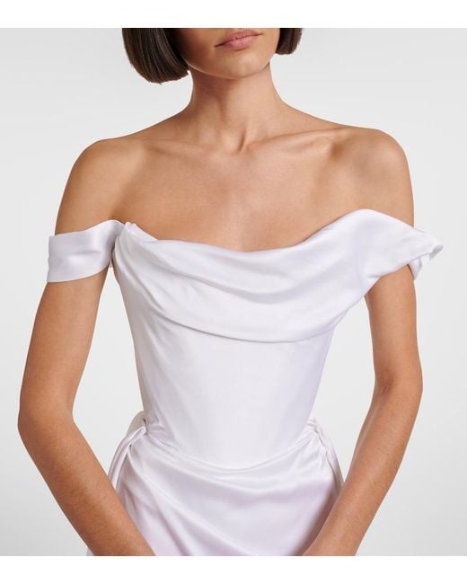 Vivienne Westwood White Bridal Nova Grace Satin Bustier Gown
