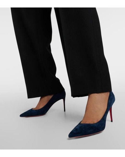 Pumps Kate 85 in suede di Christian Louboutin in Blue