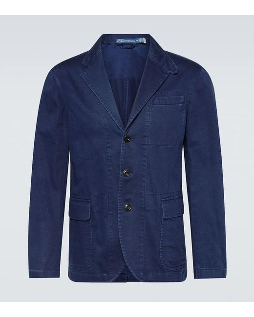 Blazer in cotone di Polo Ralph Lauren in Blue da Uomo