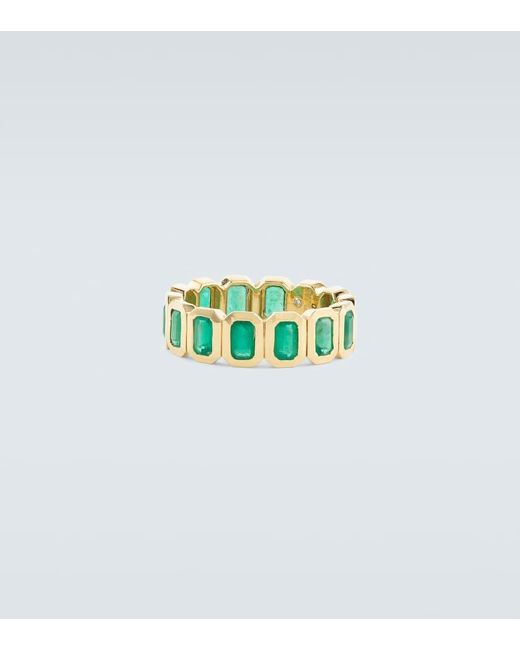 SHAY White 18kt Gold Ring With Emeralds for men