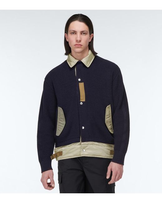 Sacai Blue Knitted Jacket for men
