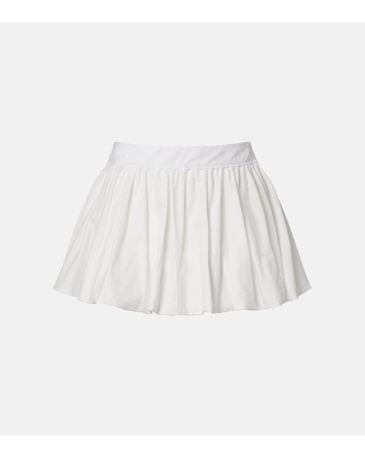 Bananhot White Micaela Cotton Poplin Miniskirt