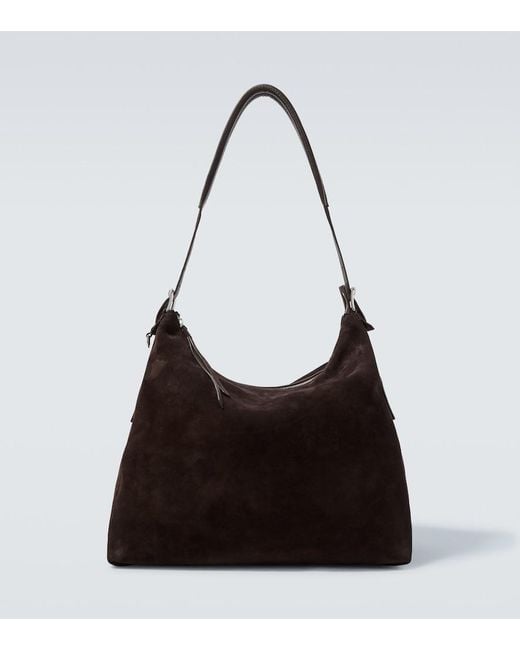 Lemaire Black Belted Suede Shoulder Bag for men