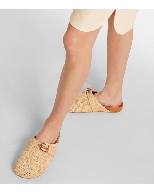 Robert Clergerie Natural Quinta Raffia Mules