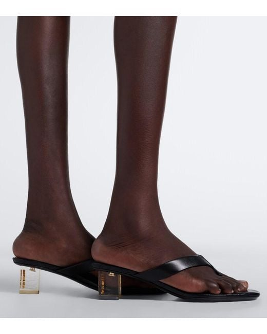 Saint Laurent White Sip Quilted Leather Thong Sandals