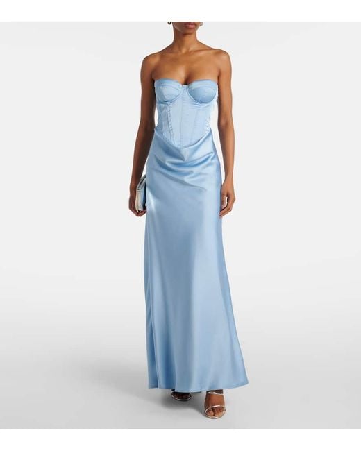 ROTATE BIRGER CHRISTENSEN Blue Bridal Corset Gown