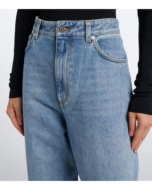 Erdem Blue High-Rise Wide-Leg Jeans
