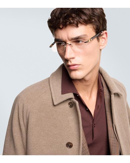 Cartier Metallic Signature C De Cartier Rectangular Glasses for men