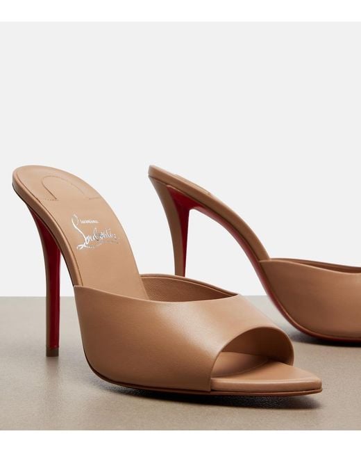 Christian Louboutin Brown Miss Z Leather Mules