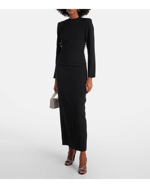 Vestido Largo De Crepe Con Lentejuelas ROTATE BIRGER CHRISTENSEN de color Black