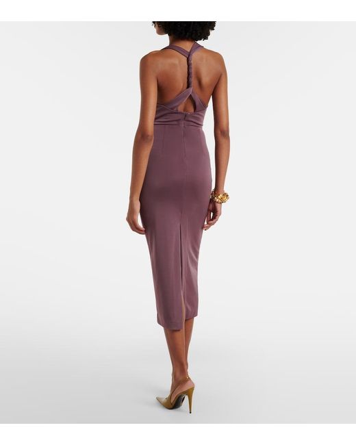 Rebecca Vallance Purple Nala Embellished Midi Dress