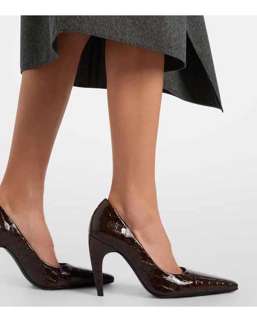 Jude Black Fame 105 Croc-Embossed Leather Pumps