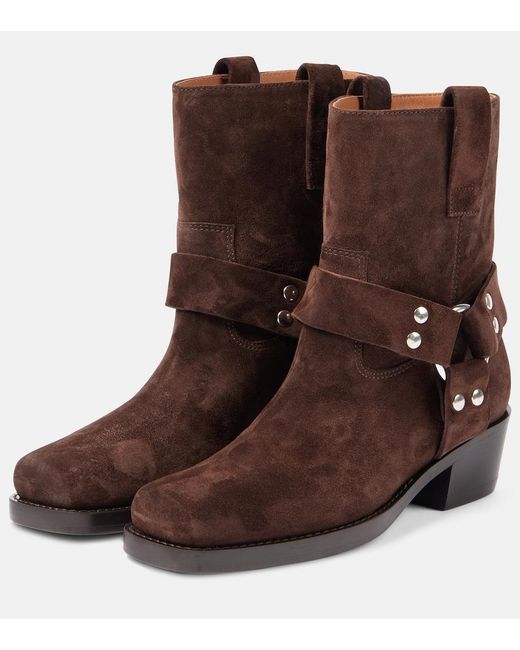 Paris Texas Brown Roxy 45 Suede Biker Boots