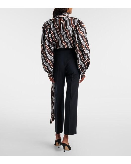 Gucci Blue Logo Wool Straight Pants