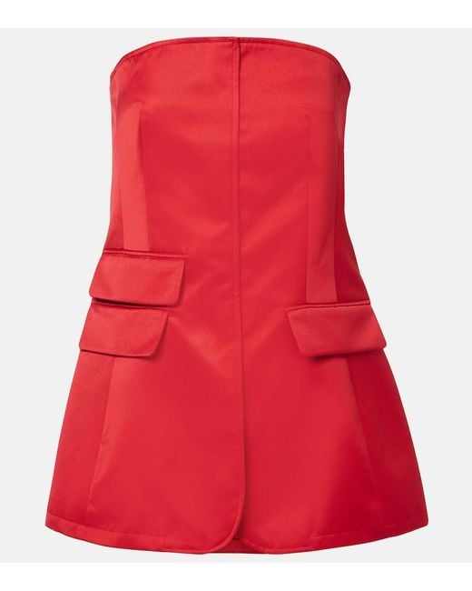 Frankie Shop Red Luma Satin Top