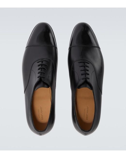John Lobb Black City Ii Leather Derby Shoes for men