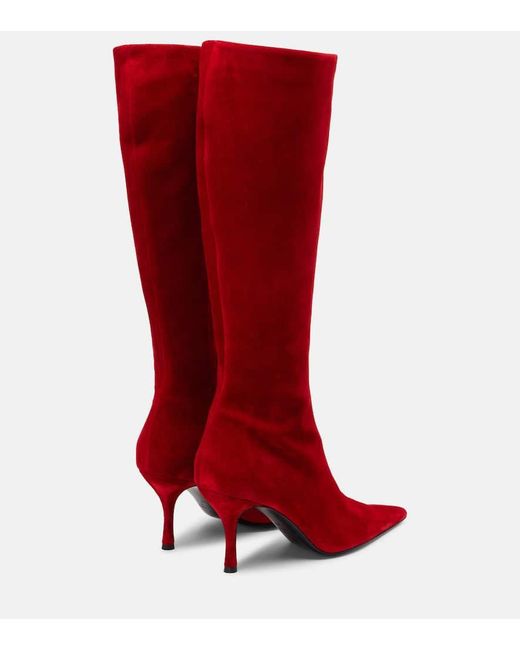 Magda Butrym Red Suede Knee-High Boots