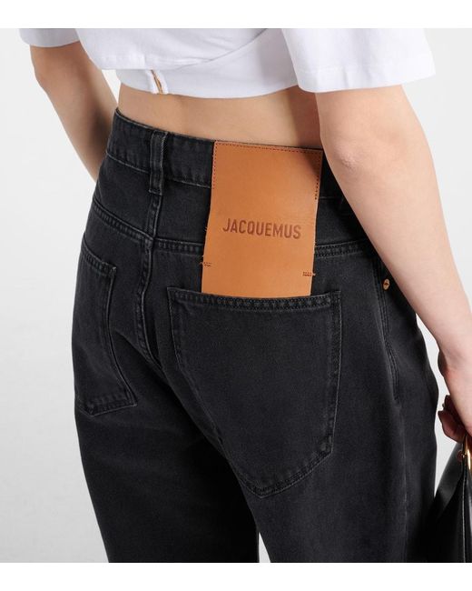 Jeans A Gamba Larga Le De-Nimes Large di Jacquemus in Black