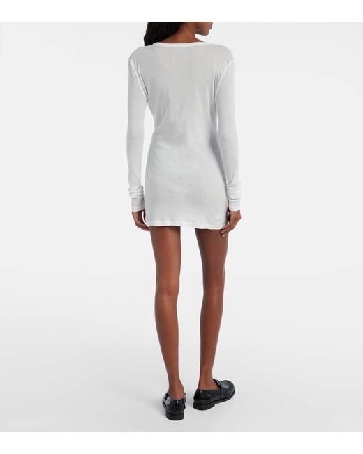 Miu Miu White Minikleid Aus Baumwoll-Jersey