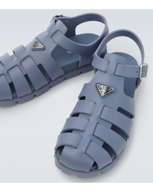 Prada Blue Fisherman Sandals for men