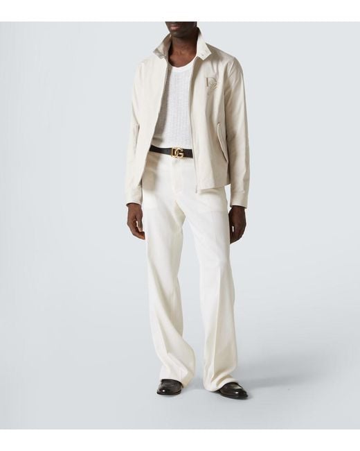Dolce & Gabbana White Logo Embroidery Jacket for men