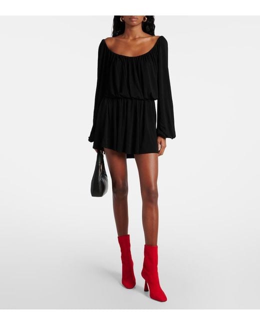 Aquazzura Red Amore 95 Suede Ankle Boots