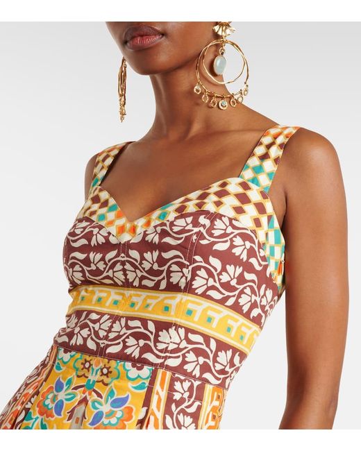 Vestido Midi De Algodon Estampado Etro de color White