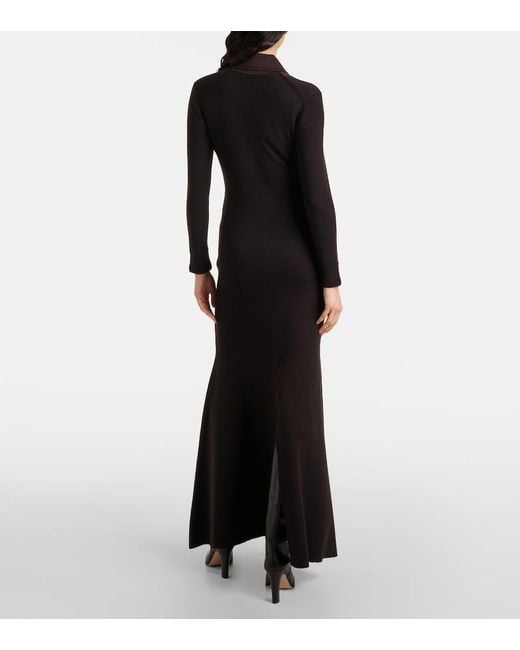 Tom Ford Black Turtleneck Knitted Wool-Blend Dress