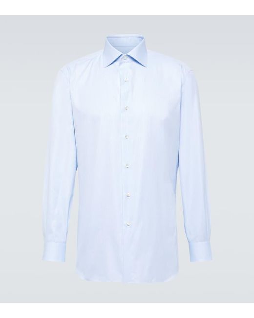 Camisa William de algodon Brioni de hombre de color Blue