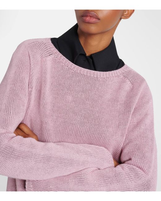 Max Mara Pink Giolino Linen Sweater