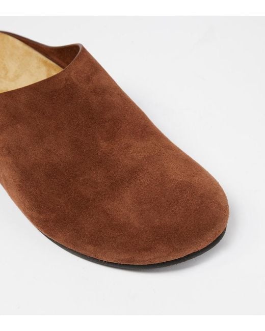 The Row Brown Hugo Suede Mules