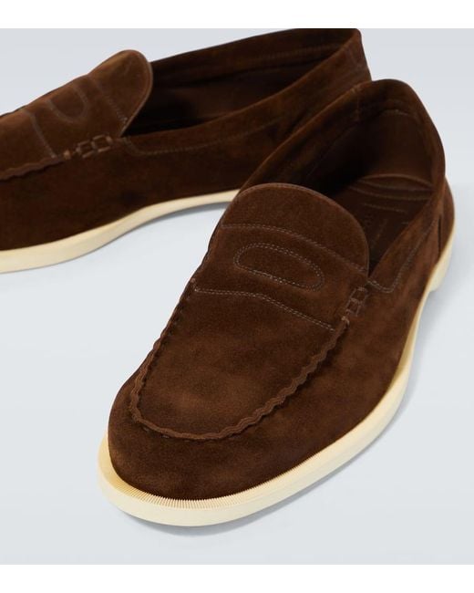 John Lobb Loafers Pace Aus Veloursleder in Brown für Herren