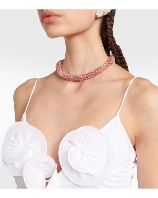 Magda Butrym Pink Crystal-Embellished Necklace