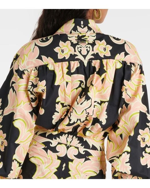 Etro Metallic Printed Cotton-Blend Maxi Shirt Dress