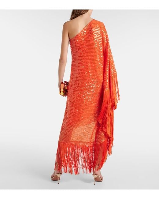 Vestido Largo Spritz Disco Con Lentejuelas ‎Taller Marmo de color Red