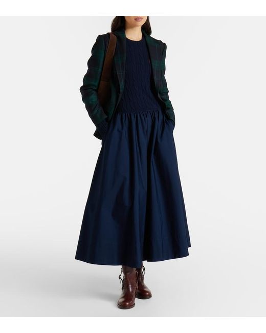 Polo Ralph Lauren Blue Cable-Knit Cotton Dress