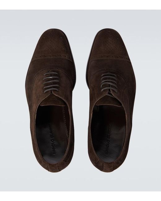 Zapatos brogue Witney de ante Manolo Blahnik de hombre de color Brown