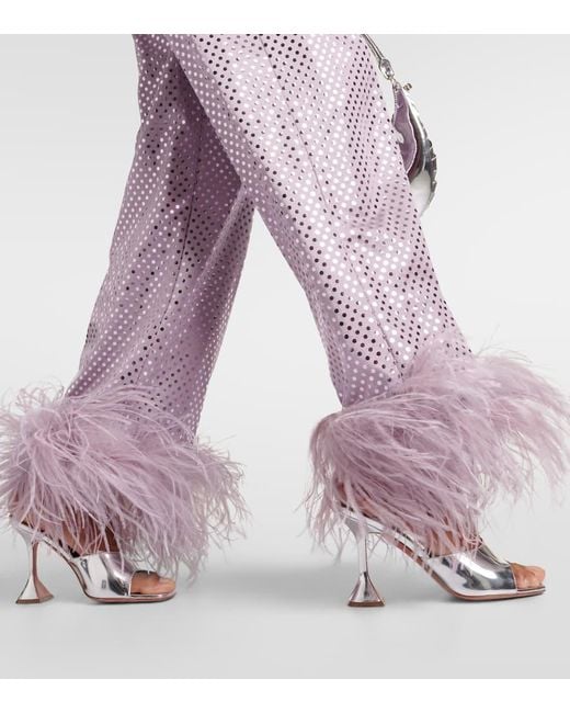 Pantalones Disco Plumage con plumas Oseree de color Pink
