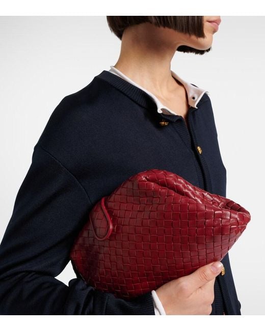 Bottega Veneta Red Lauren 1980 Small Leather Clutch