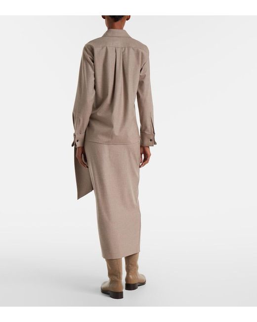 Max Mara Brown Tebaide Cashmere-Blend Shirt