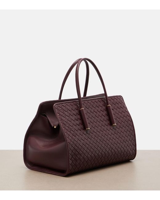 Bottega Veneta Purple Barbara Intrecciato Leather Tote Bag