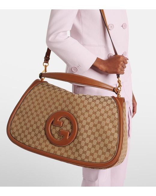Gucci Brown Blondie Large Canvas Tote Bag