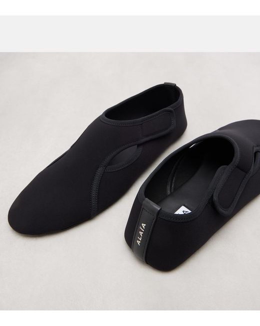 Alaïa Blue Slip-Ons Flex Mit Leder
