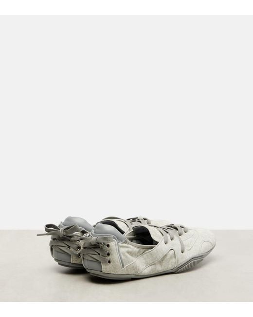 Acne White Suede Ballet Flats